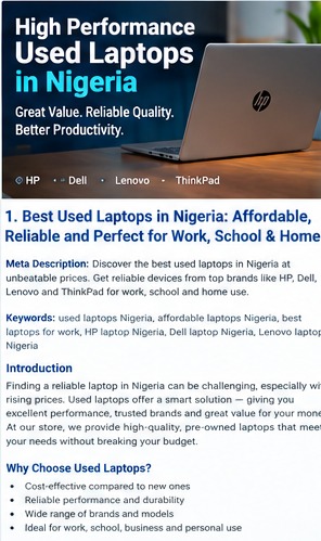 Best Used Laptops in Nigeria: Affordable, Reliable Choices for Work and Study